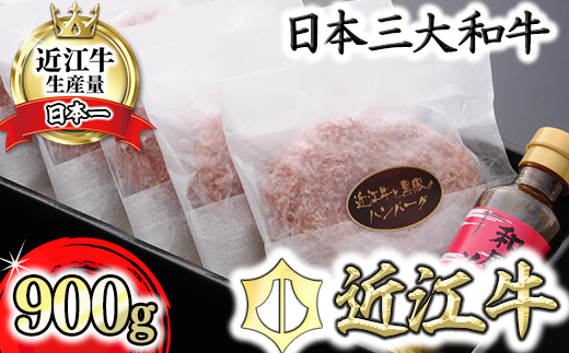 【2月末までに発送】【溢れる肉汁で大人気！】近江牛と黒豚のハンバーグ【900ｇ（150ｇ×6個）】